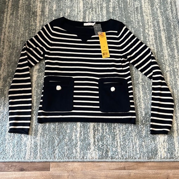 Tory Burch Sweaters - NWT Tory Burch Owen sweater navy/ivory Small